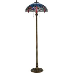 Tiffany Hanginghead Dragonfly 60 Inch Floor Lamp By Meyda Lighting