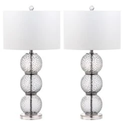 Port Robert Glass 28 Inch Set Of 2 Table Lamps By Safavieh